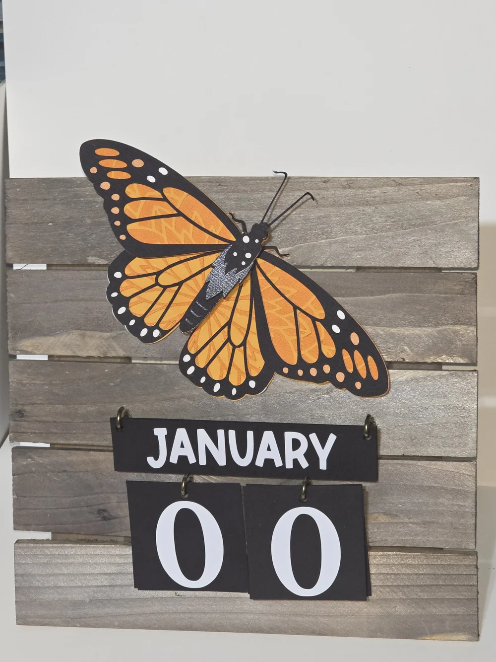 3-D MONARCH BUTTERFLY Perpetual Calendar (50% donation Included)